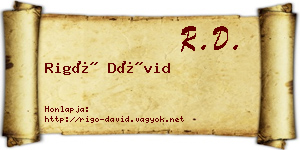 Rigó Dávid névjegykártya