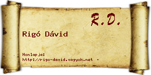 Rigó Dávid névjegykártya